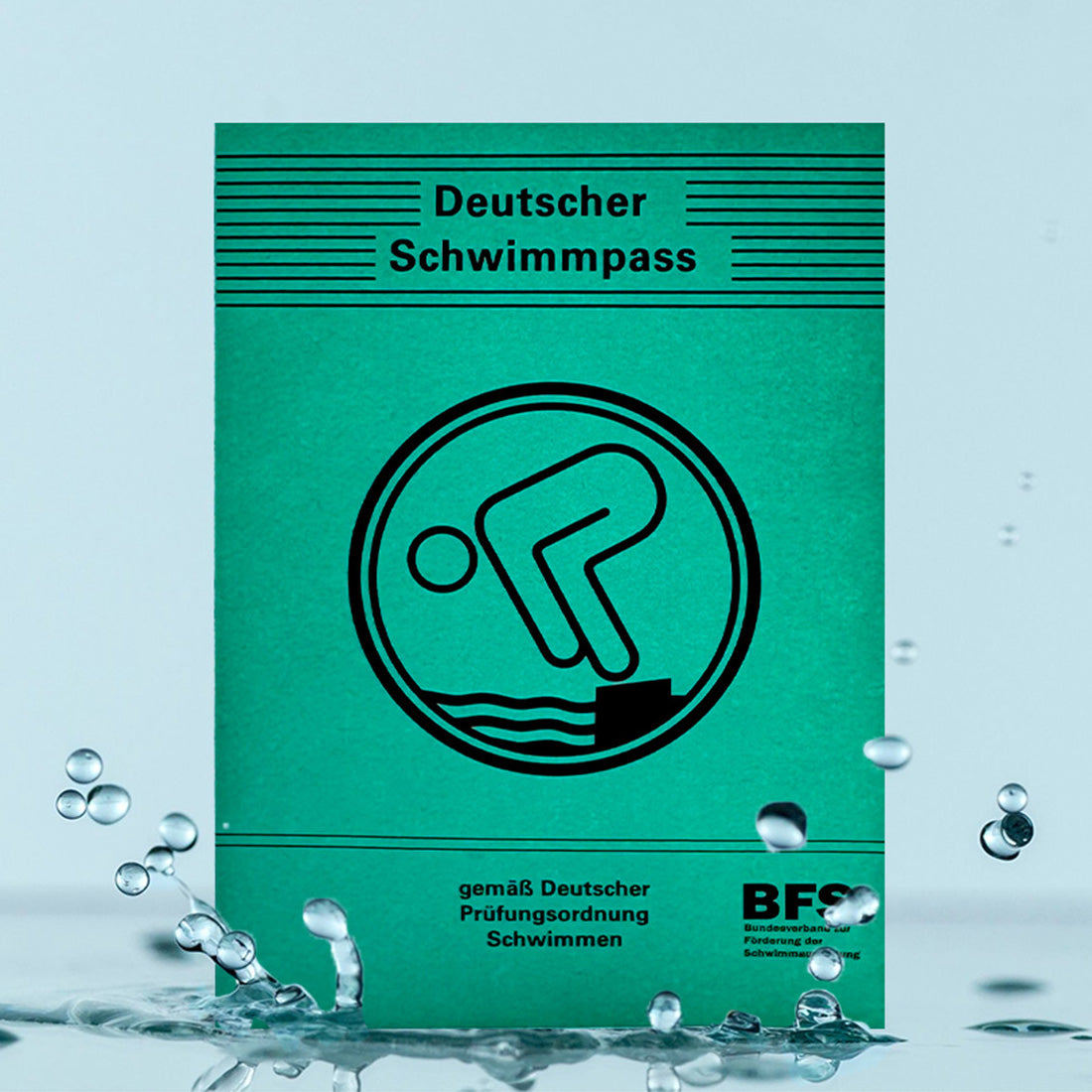 Deutsches Schwimmabzeichen Silber (Aufbügler) mit Pass