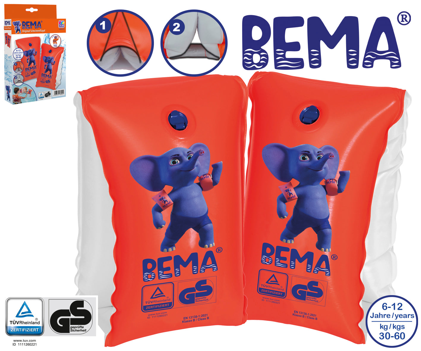 BEMA® Schwimmfluegel, orange