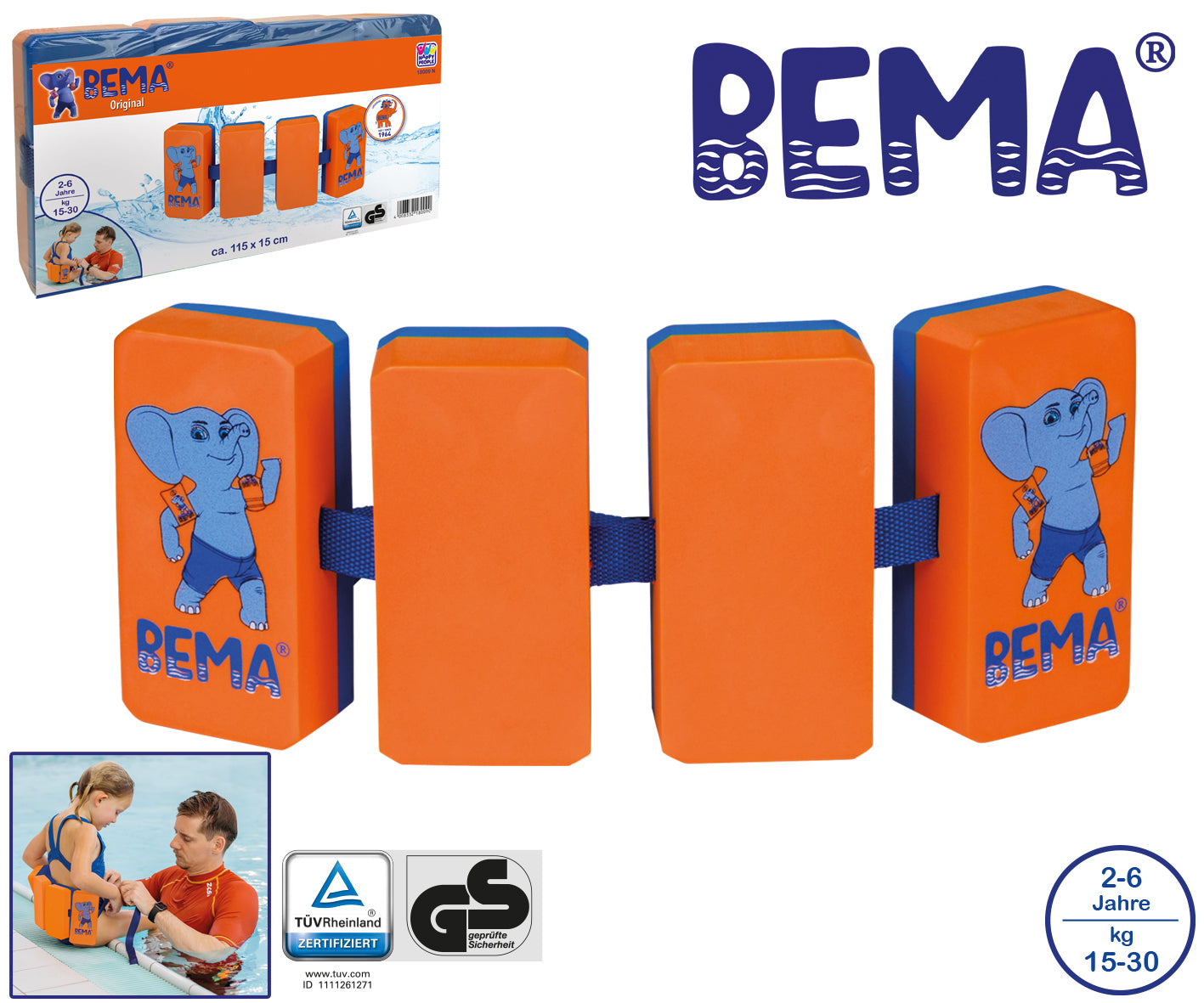 BEMA® Schwimmlernhilfe mit vier Auftriebskörpern