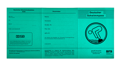 Deutsches Schwimmabzeichen Silber (Aufnäher) mit Pass