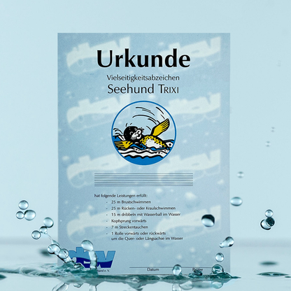 Seehund Trixi-Urkunde